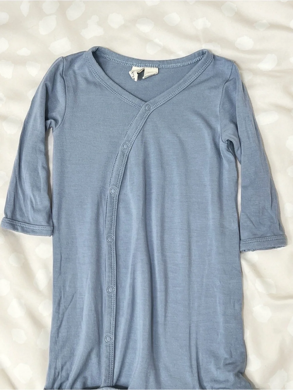 Kyte Baby Bamboo Snap Sleep Gown Dusty Slate Blue 3-6M